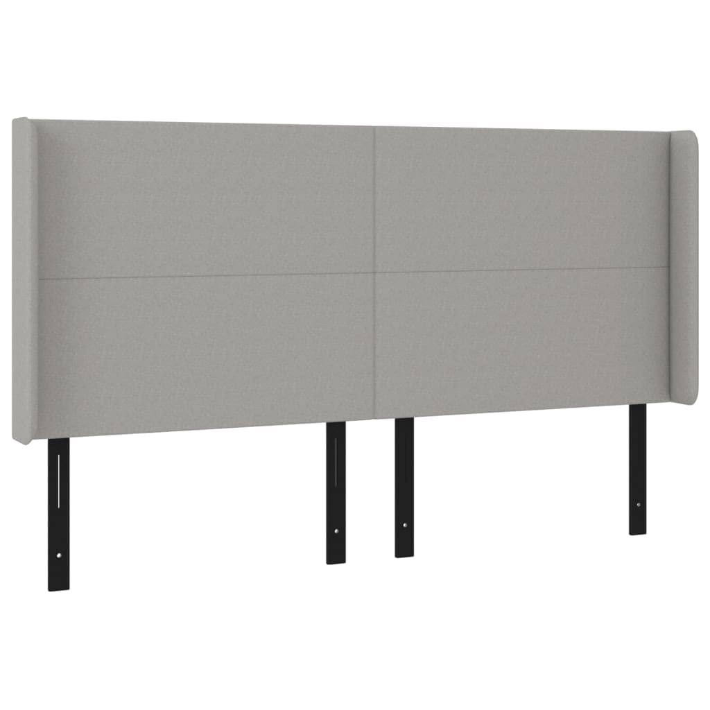 Vidaxl Led Headboard, Upholstered Headboard For Bed Home, Bed Headboard With Led Light, Bedroom Furniture, Light Gray 64.2"X6.3"X46.5"/50.4" Fabric